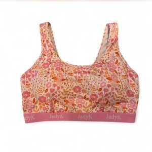 Women's JadyK Floral Pink Sports Bra Bralette